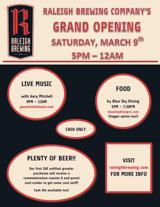 Raleigh Brewing Company Grand Opening