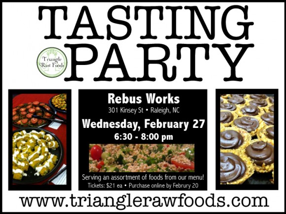 Triangle Raw Foods Tasting Party at Rebus Works, Raleigh, NC